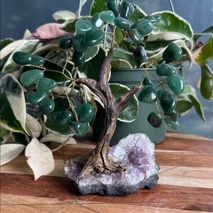 Green aventurine x amethyst tree
